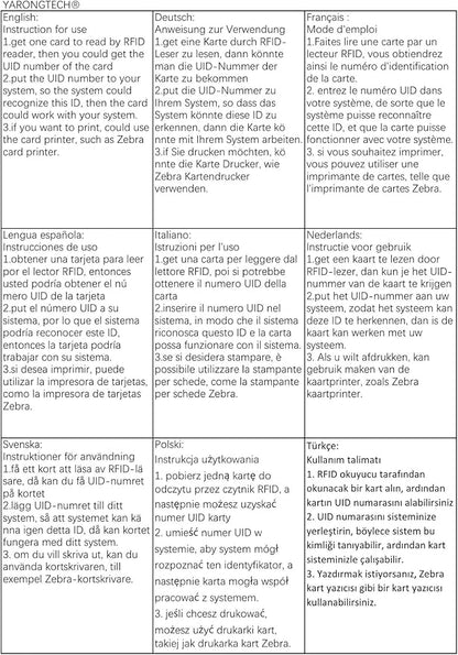 YARONGTECH® Classic - RFID Card (100Stk.)