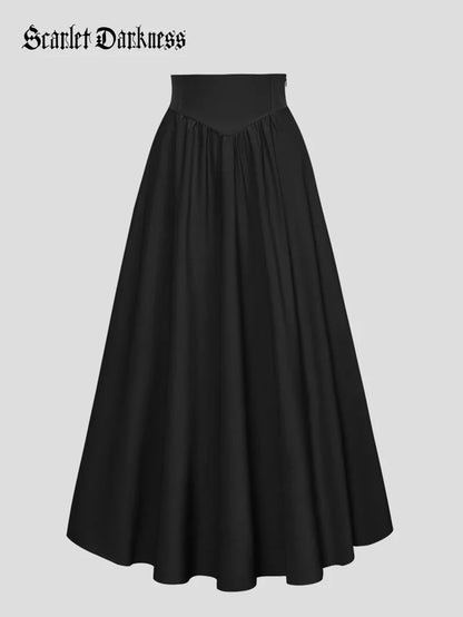 Scarlet Darkness Damen-Renaissance-Maxirock Elastischer Rock