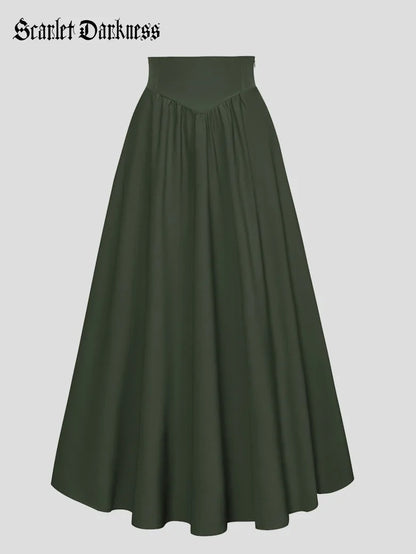 Scarlet Darkness Damen-Renaissance-Maxirock Elastischer Rock