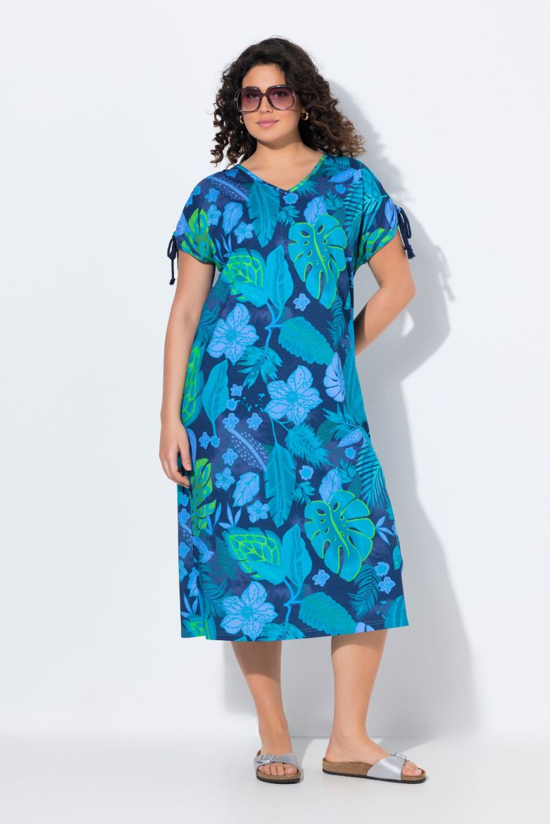 Ulla Popken - Kurzärmeliges A-Linien-Midikleid